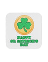 Shamrock Button - St Patrick's Day Coaster by TooLoud-Coasters-TooLoud-White-Davson Sales