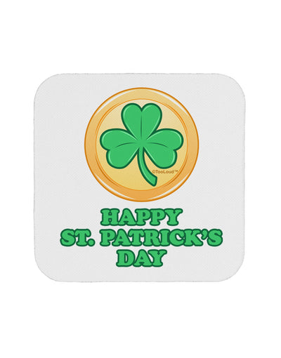 Shamrock Button - St Patrick's Day Coaster by TooLoud-Coasters-TooLoud-White-Davson Sales