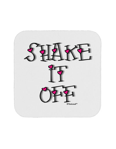 Shake It Off Text Cute with Hearts Coaster by TooLoud-Coasters-TooLoud-White-Davson Sales