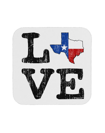 Texas Love Distressed Design Coaster by TooLoud-Coasters-TooLoud-White-Davson Sales