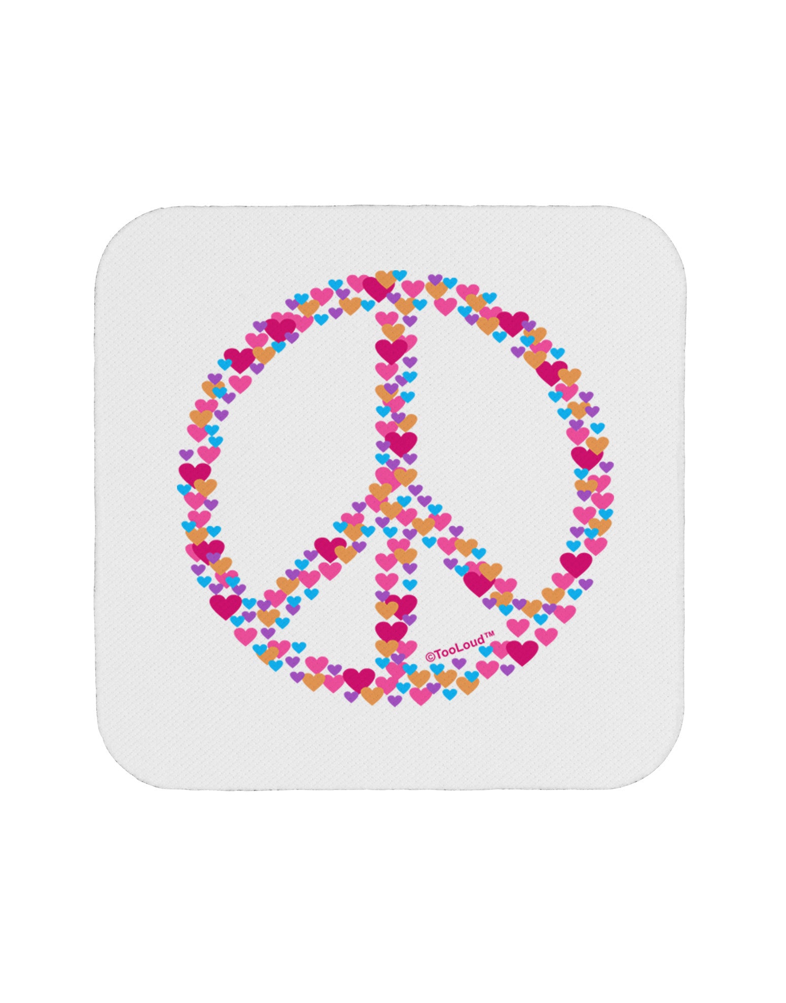 Peace Sign Hearts Coaster-Coasters-TooLoud-1-Davson Sales