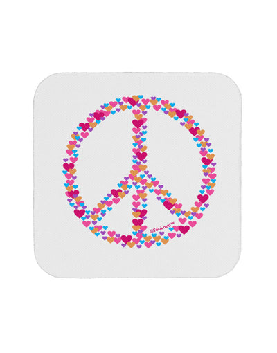 Peace Sign Hearts Coaster-Coasters-TooLoud-1-Davson Sales