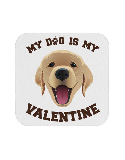 My Dog is my Valentine Gold Yellow Coaster-Coasters-TooLoud-1-Davson Sales