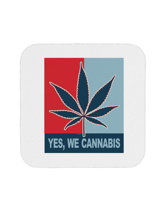 Yes We Cannabis - Marijuana Leaf Coaster-Coasters-TooLoud-White-Davson Sales