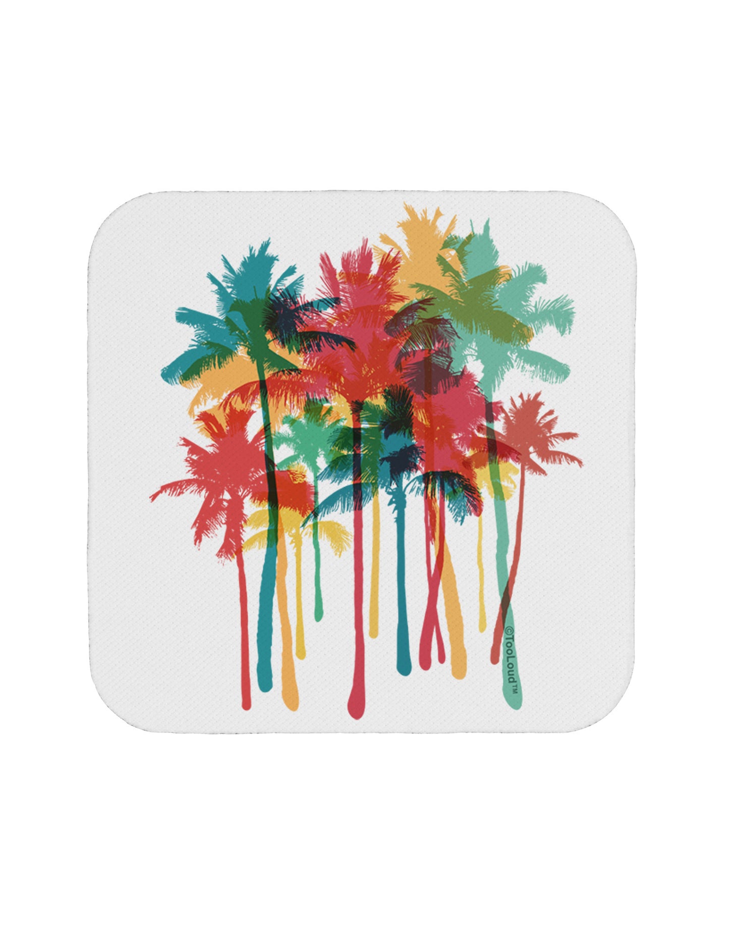 Paint Splash Palm Trees Coaster-Coasters-TooLoud-1-Davson Sales