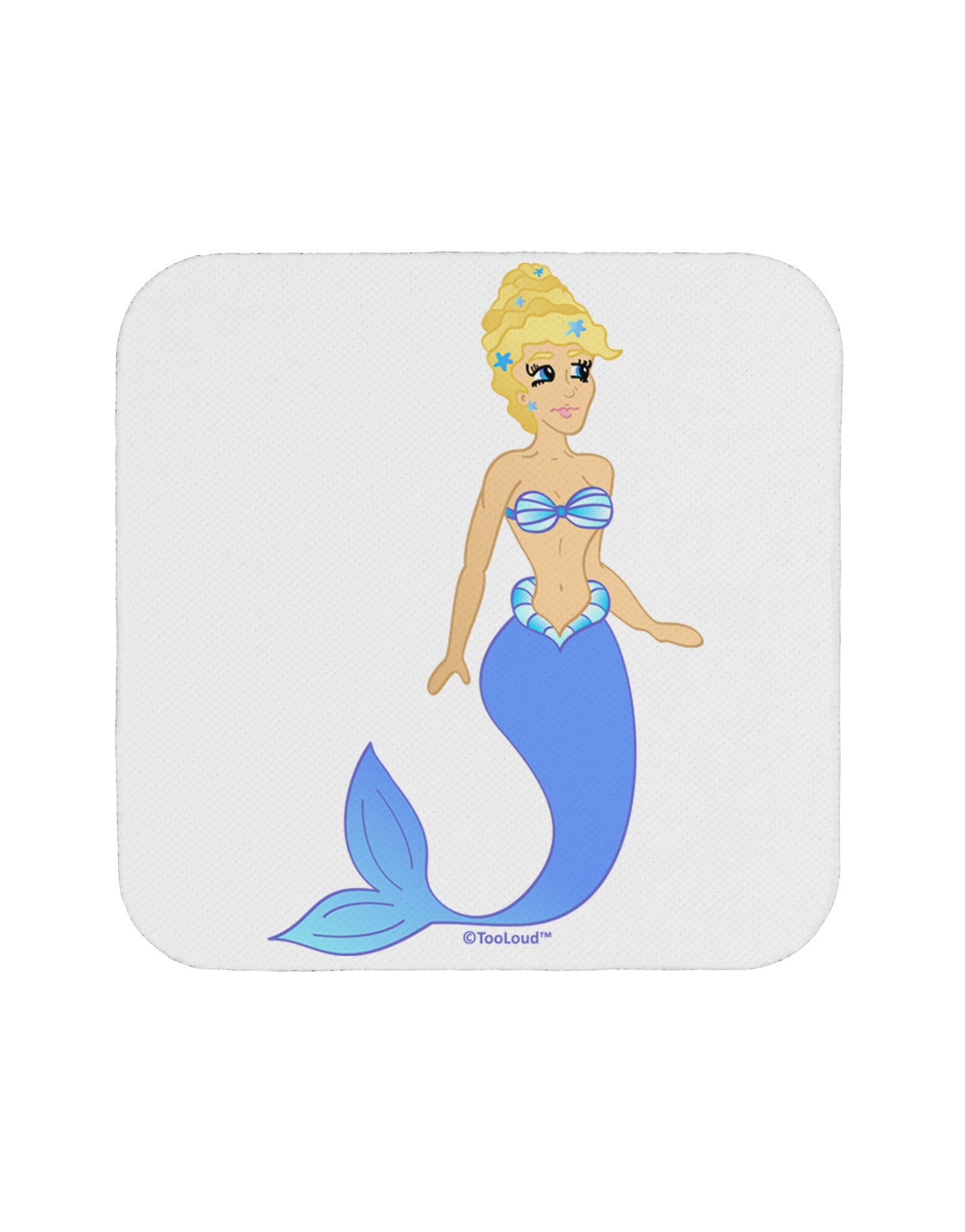 Mermaid Design - Blue Coaster-Coasters-TooLoud-White-Davson Sales