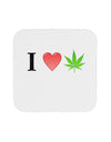 I Heart Marijuana Leaf Coaster-Coasters-TooLoud-White-Davson Sales