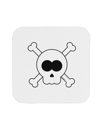 Skull and Crossbones Halloween Coaster-Coasters-TooLoud-White-Davson Sales