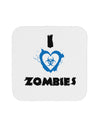 I Heart Zombies - Bio Hazard Heart Blue Coaster-Coasters-TooLoud-White-Davson Sales