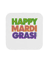 Happy Mardi Gras Text Coaster by TooLoud-Coasters-TooLoud-White-Davson Sales