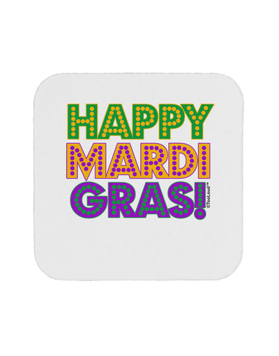 Happy Mardi Gras Text Coaster by TooLoud-Coasters-TooLoud-White-Davson Sales