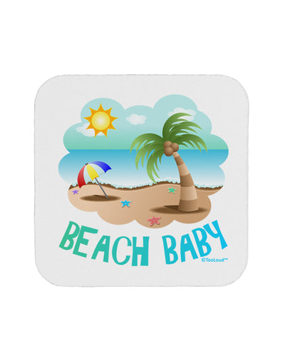 Fun Summer Beach Scene - Beach Baby Coaster by TooLoud-Coasters-TooLoud-White-Davson Sales