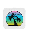 Palm Trees Silhouette - Beach Sunset Design Coaster-Coasters-TooLoud-White-Davson Sales