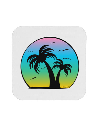 Palm Trees Silhouette - Beach Sunset Design Coaster-Coasters-TooLoud-White-Davson Sales