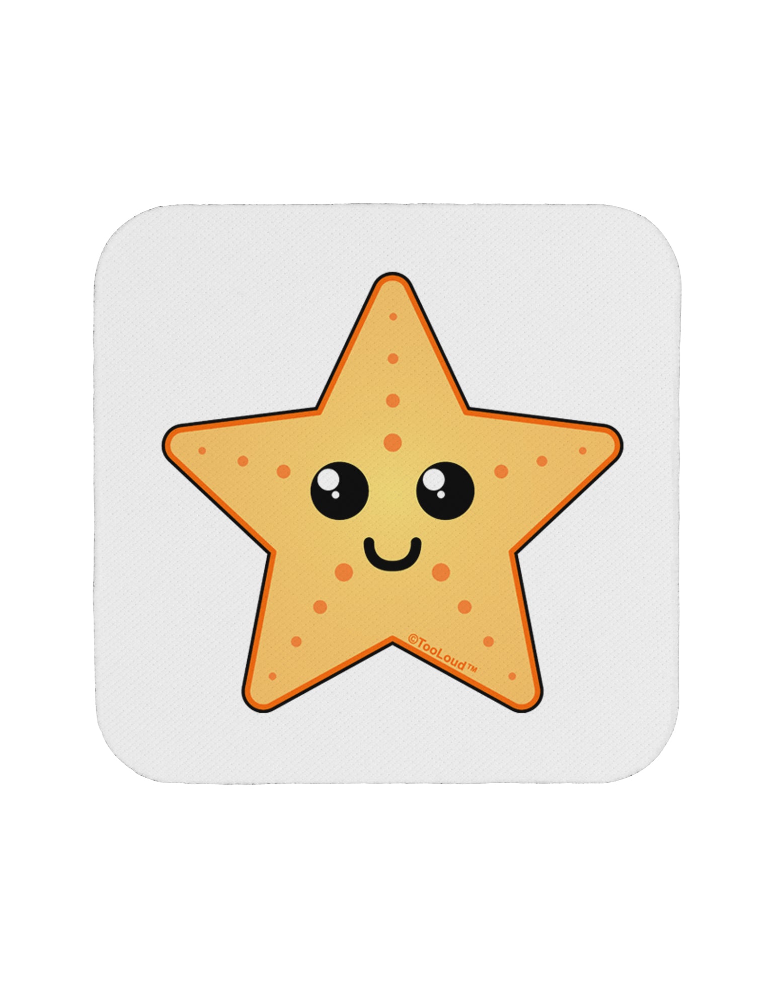 Cute Starfish Coaster by TooLoud-Coasters-TooLoud-White-Davson Sales