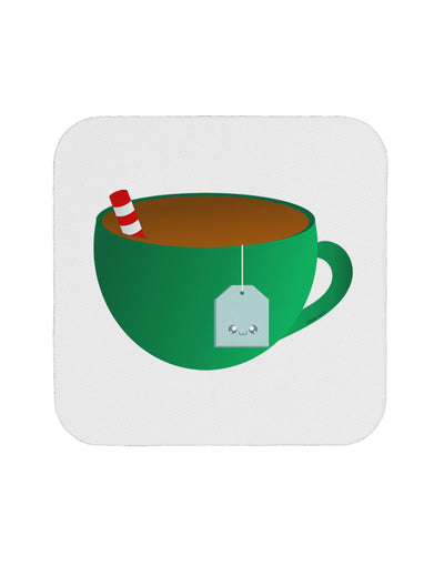 Cute Christmas Drink Hot Tea Coaster-Coasters-TooLoud-White-Davson Sales