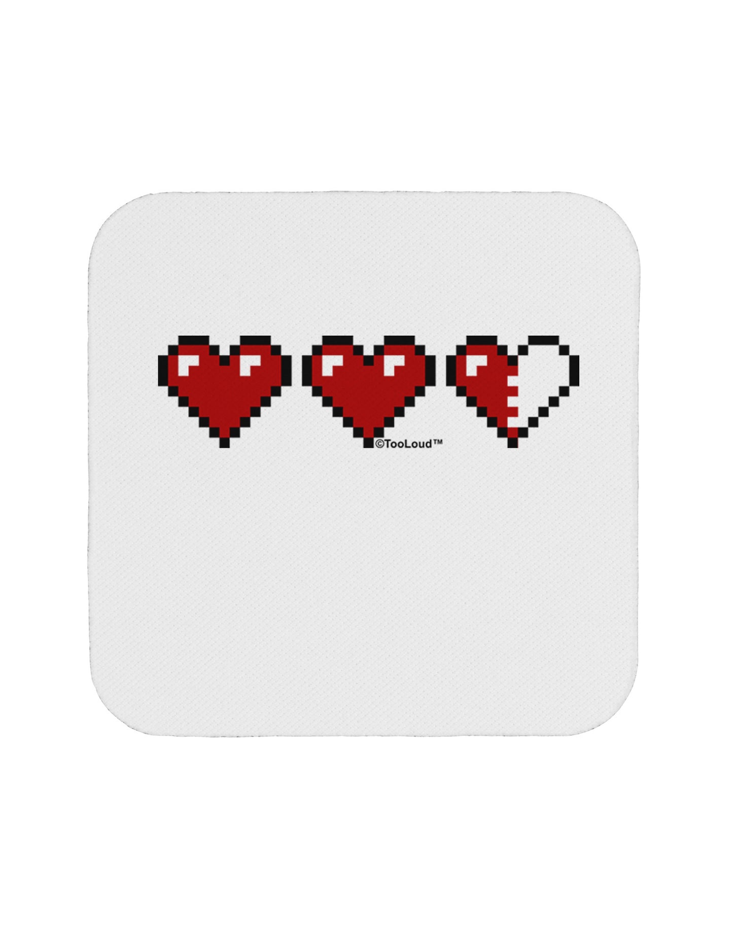 Couples Pixel Heart Life Bar - Left Coaster by TooLoud-Coasters-TooLoud-White-Davson Sales