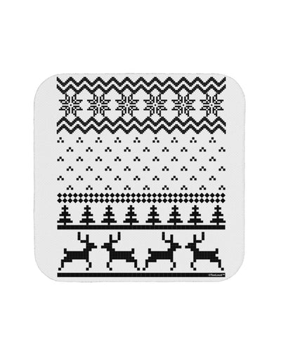 Ugly Christmas Sweater Snowflake Reindeer Pattern Coaster-Coasters-TooLoud-White-Davson Sales