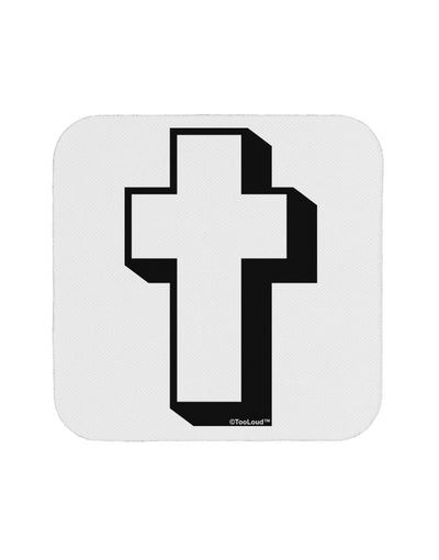 Simple Cross Design Black Coaster by TooLoud-Coasters-TooLoud-White-Davson Sales