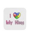 I Heart My Niece - Autism Awareness Coaster by TooLoud-Coasters-TooLoud-White-Davson Sales