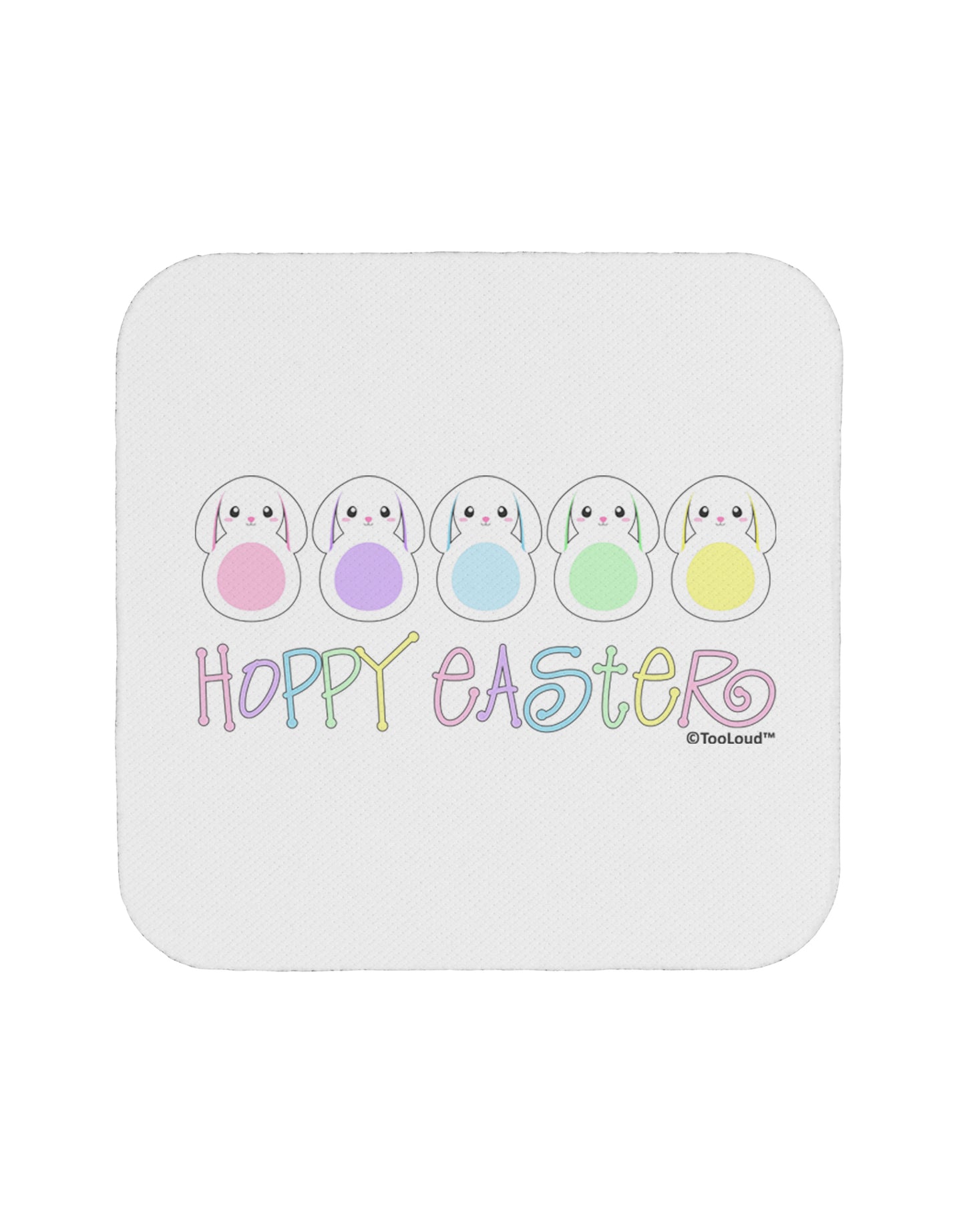 Cute Pastel Bunnies - Hoppy Easter Coaster by TooLoud-Coasters-TooLoud-White-Davson Sales