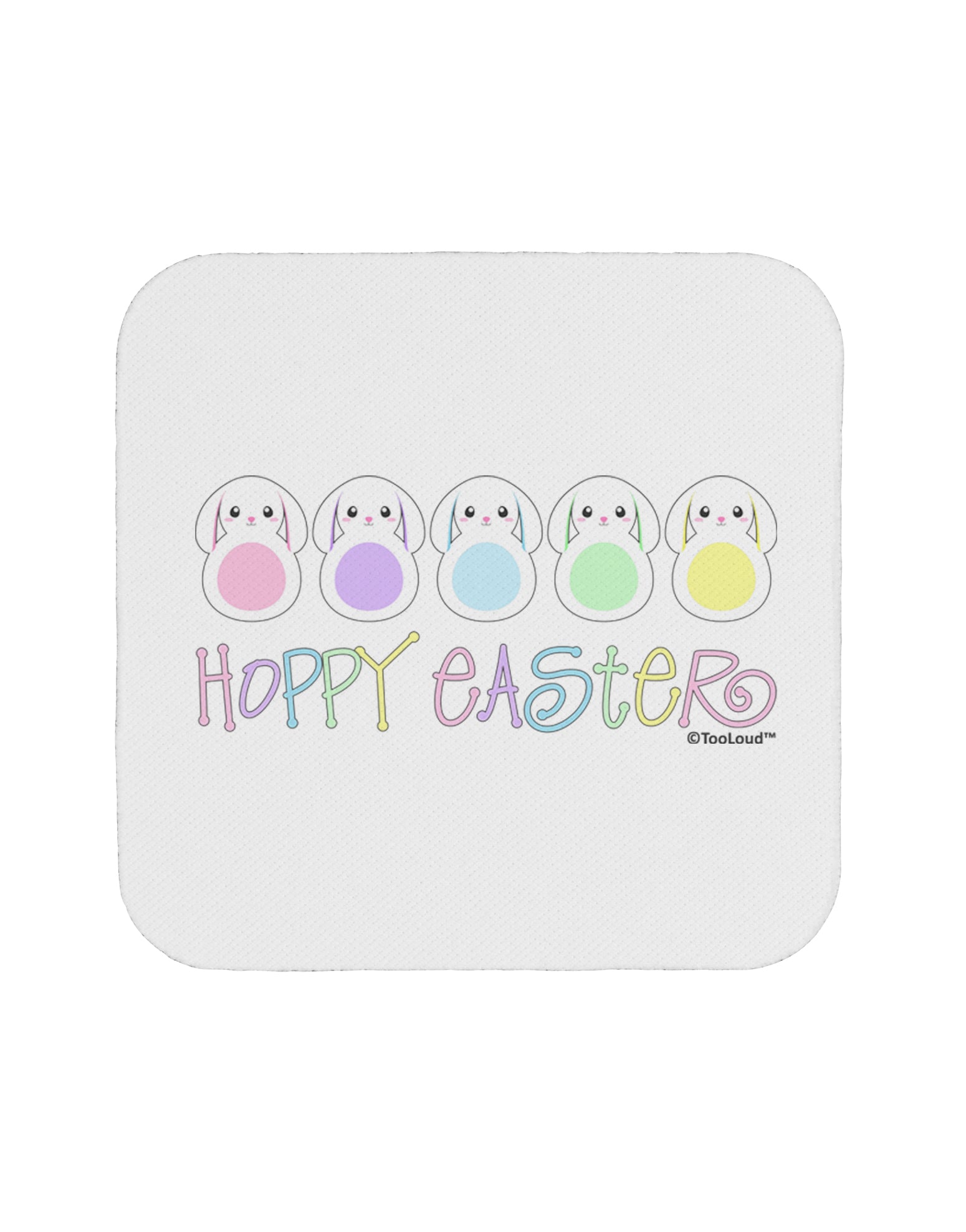 Cute Pastel Bunnies - Hoppy Easter Coaster by TooLoud-Coasters-TooLoud-White-Davson Sales