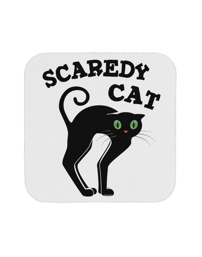 Cute Scaredy Cat Black Cat Halloween Coaster-Coasters-TooLoud-White-Davson Sales