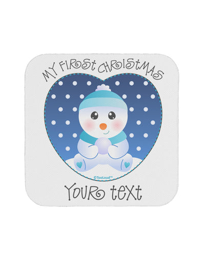 Personalized My First Christmas Snowbaby Blue Coaster-Coasters-TooLoud-White-Davson Sales