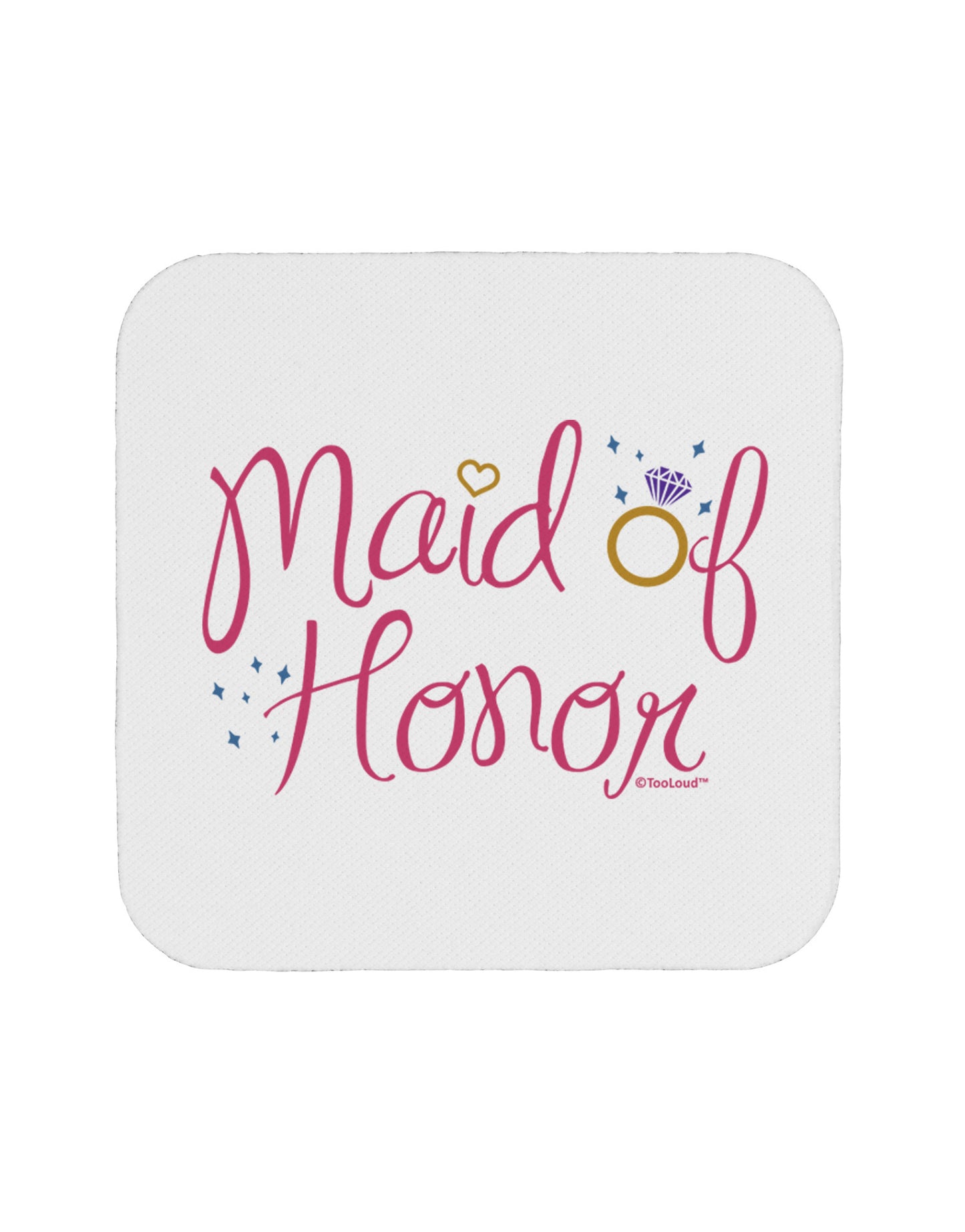 Maid of Honor - Diamond Ring Design - Color Coaster-Coasters-TooLoud-White-Davson Sales