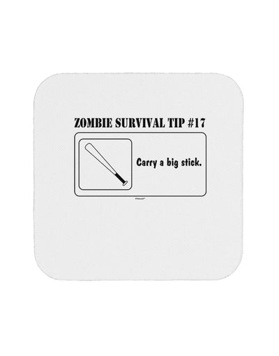 Zombie Survival Tip # 17 - Big Stick Coaster-Coasters-TooLoud-White-Davson Sales