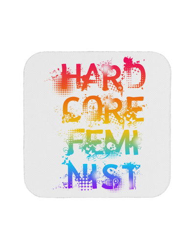 Hardcore Feminist - Rainbow Coaster-Coasters-TooLoud-White-Davson Sales