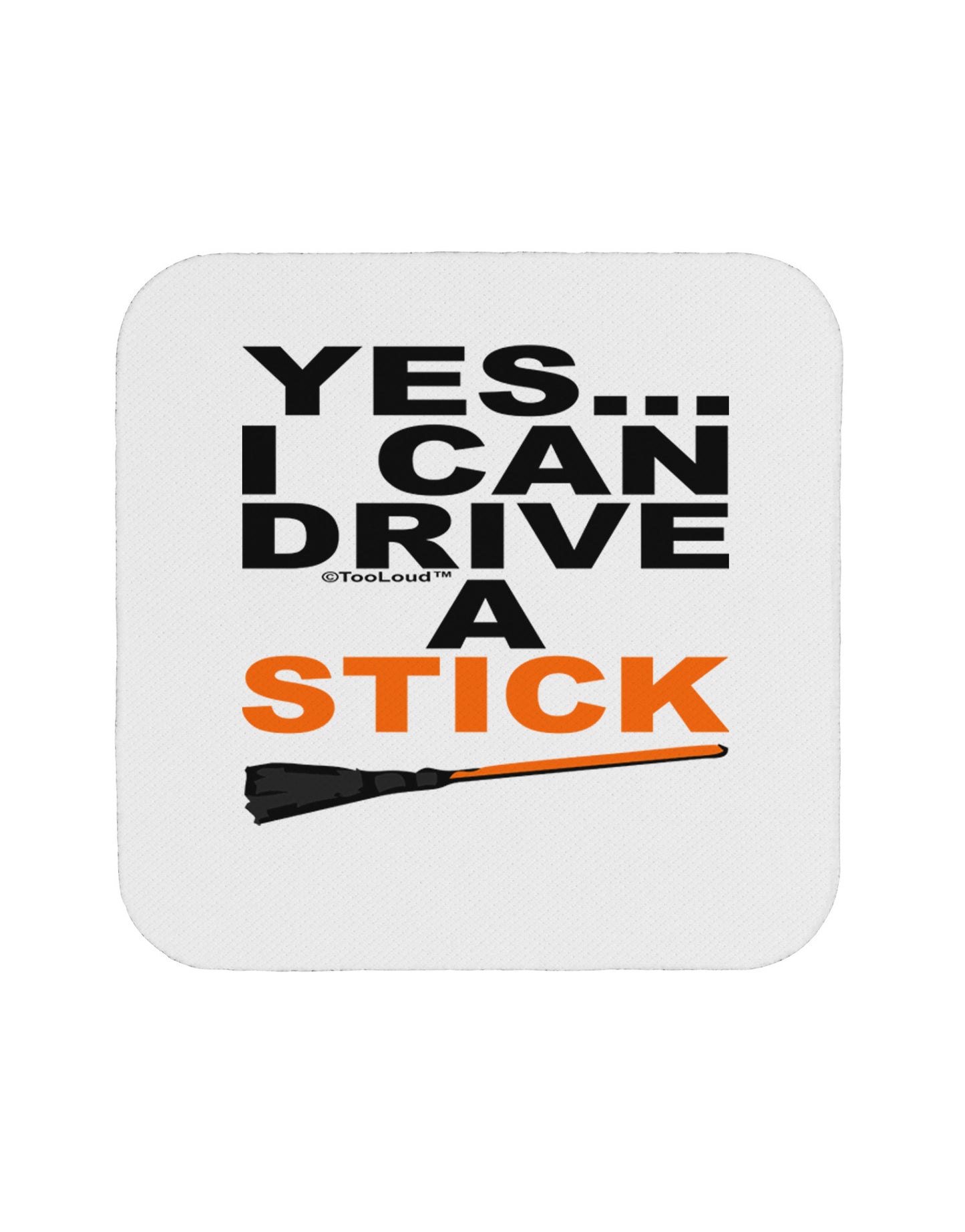 Drive Stick Orange Coaster-Coasters-TooLoud-White-Davson Sales