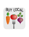 Buy Local - Vegetables Design Coaster-Coasters-TooLoud-White-Davson Sales