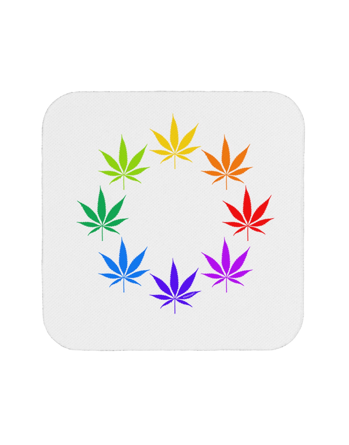 Rainbow Pot - Marijuana Leaf Coaster-Coasters-TooLoud-White-Davson Sales