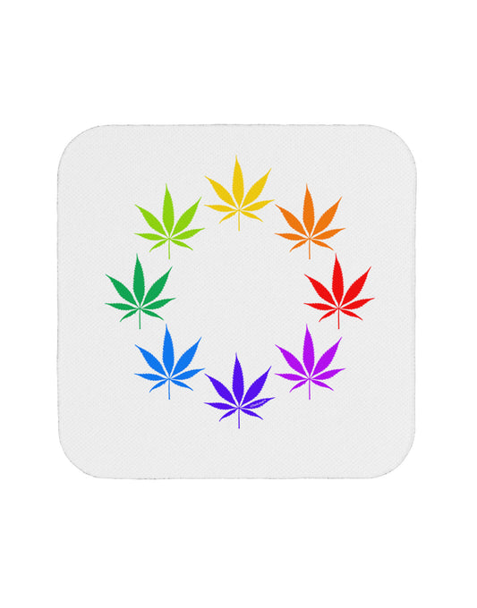 Rainbow Pot - Marijuana Leaf Coaster-Coasters-TooLoud-White-Davson Sales