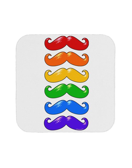 Colorful Rainbow Mustaches Coaster-Coasters-TooLoud-White-Davson Sales