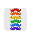Colorful Rainbow Mustaches Coaster-Coasters-TooLoud-White-Davson Sales