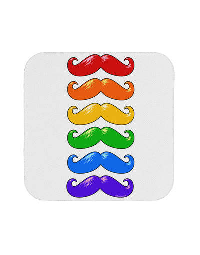 Colorful Rainbow Mustaches Coaster-Coasters-TooLoud-White-Davson Sales