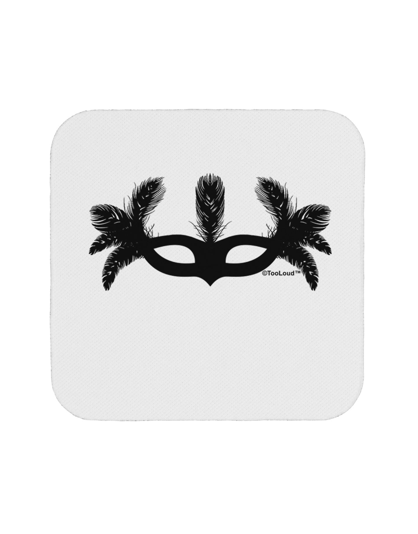 Masquerade Mask Silhouette Coaster by TooLoud-Coasters-TooLoud-White-Davson Sales