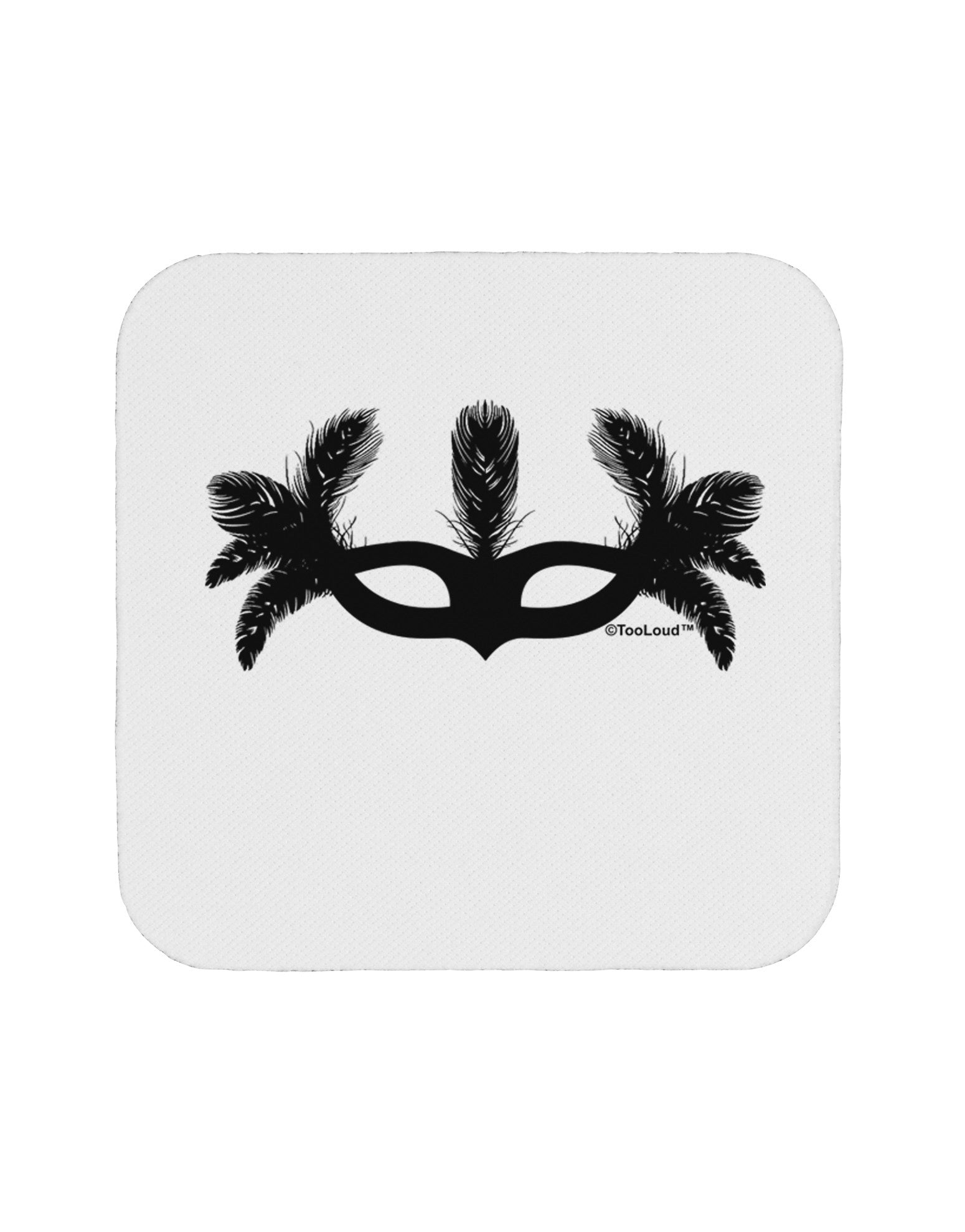 Masquerade Mask Silhouette Coaster by TooLoud-Coasters-TooLoud-White-Davson Sales
