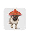 Pug Dog with Pink Sombrero Coaster by TooLoud-Coasters-TooLoud-White-Davson Sales