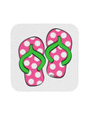 Cute Polka Dot Flip Flops - Pink and Green Coaster-Coasters-TooLoud-White-Davson Sales