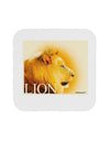 Lion Watercolor 3 Text Coaster-Coasters-TooLoud-White-Davson Sales