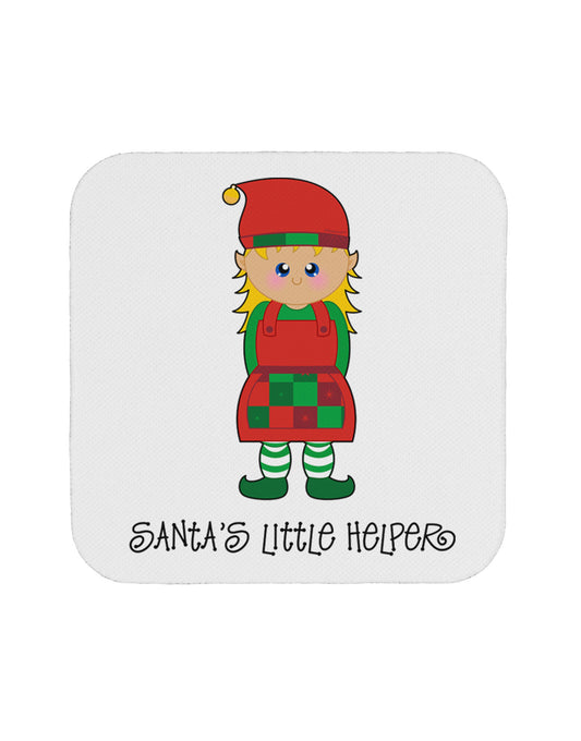Santa's Little Helper Christmas Elf Girl Coaster-Coasters-TooLoud-White-Davson Sales