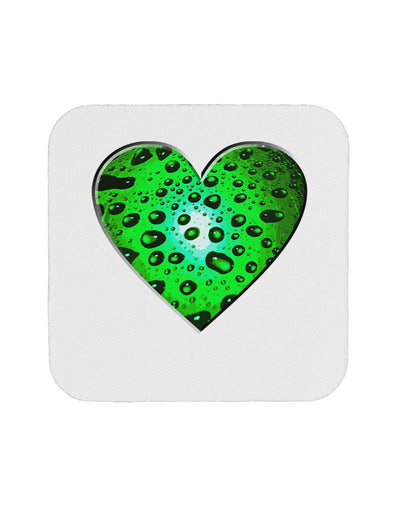 Water Droplet Heart Green Coaster by TooLoud-Coasters-TooLoud-White-Davson Sales