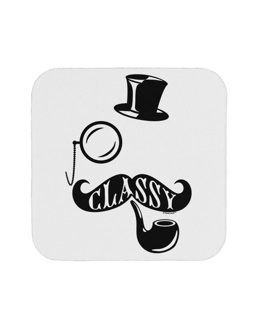 Classy Tophat Mustache Pipe and Monocle Coaster-Coasters-TooLoud-White-Davson Sales