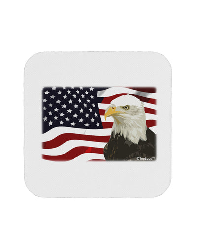 Patriotic USA Flag with Bald Eagle Coaster by TooLoud