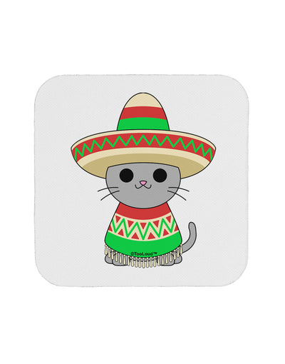 Cat with Sombrero and Poncho Coaster by TooLoud-Coasters-TooLoud-White-Davson Sales