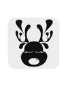 Cute Black Reindeer Face Christmas Coaster-Coasters-TooLoud-White-Davson Sales