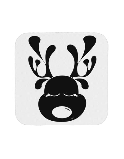 Cute Black Reindeer Face Christmas Coaster-Coasters-TooLoud-White-Davson Sales